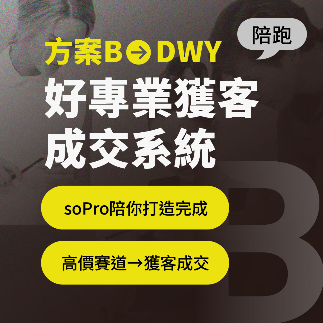 B 方案：好專業獲客成交系統 (陪跑計畫)